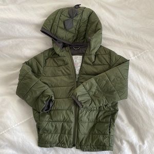 Toddler Army Green Puffer Jacket